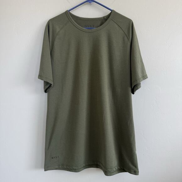BYLT Premium Crew Men’s Tshirt Sz XL Olive Army Green Short Sleeve Gym - Picture 1 of 8